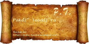 Pakó Teodóra névjegykártya